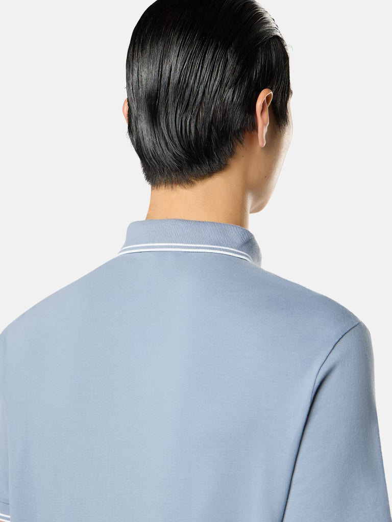 STONE ISLAND - Slim-fit short-sleeve Polo with Compass Patch Bleu clair