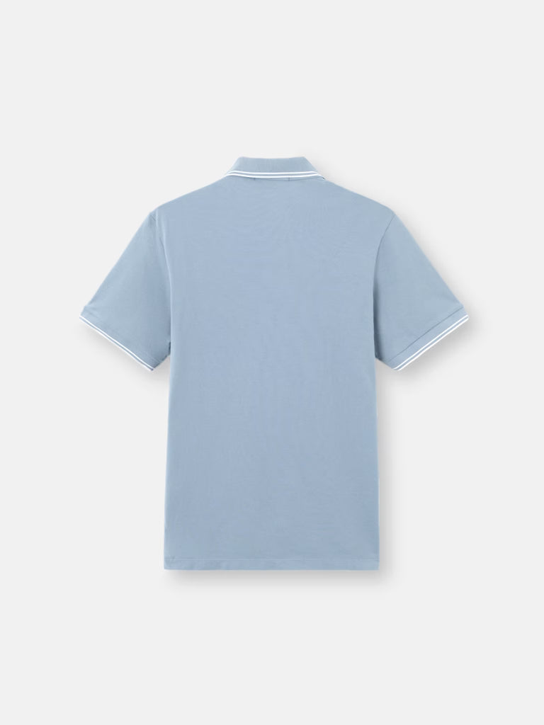 STONE ISLAND - Slim-fit short-sleeve Polo with Compass Patch Bleu clair