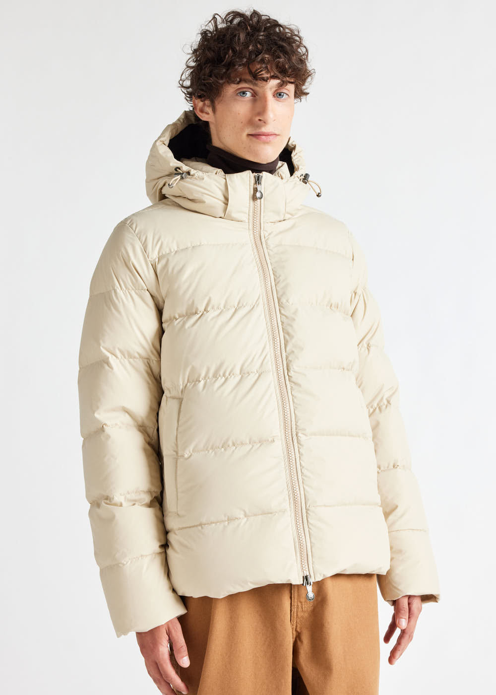 Doudoune à capuche amovible Pyrenex Spoutnic bleu marine