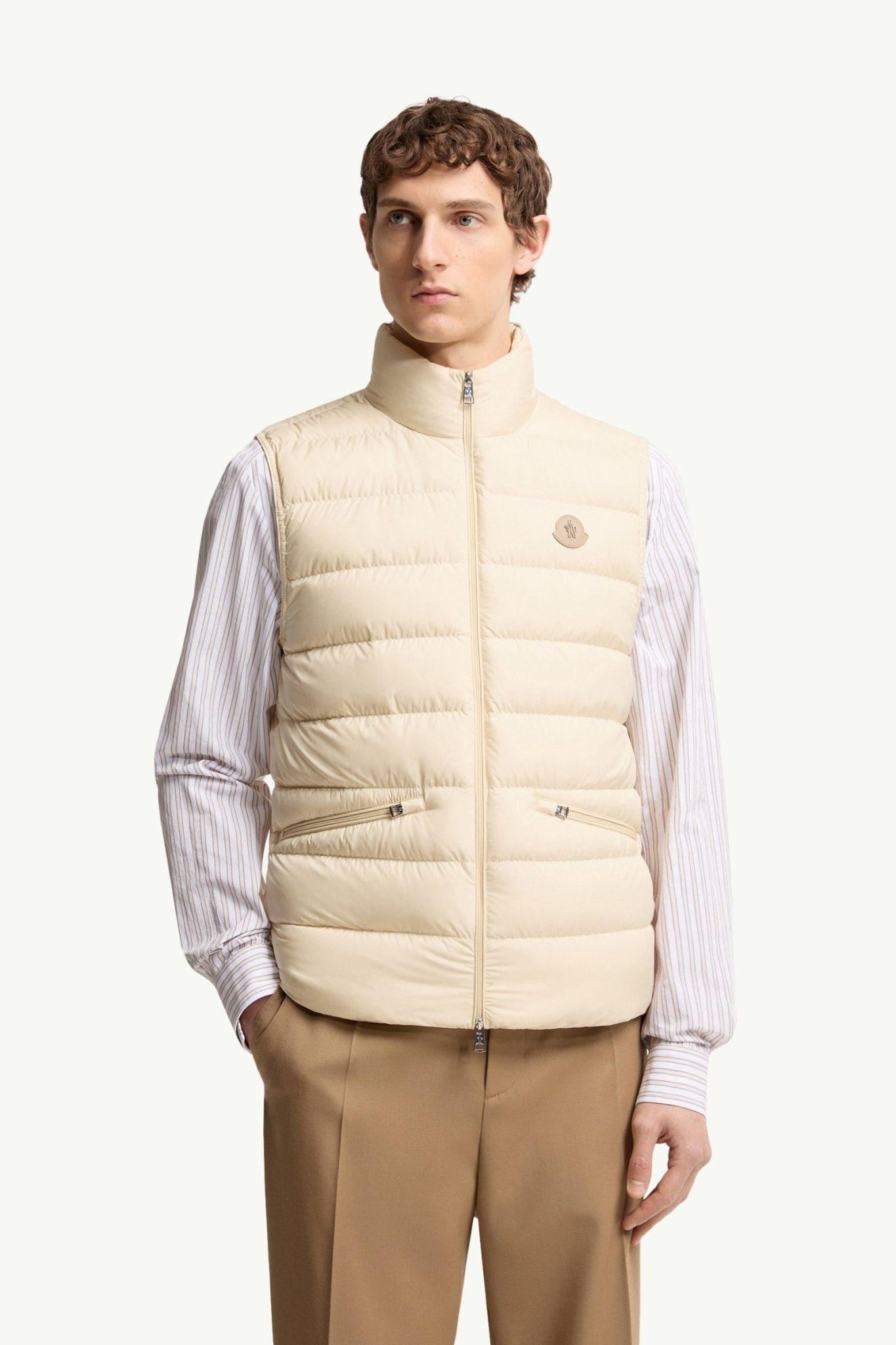 MONCLER - Doudoune sans Manches Lechtal Beige clair
