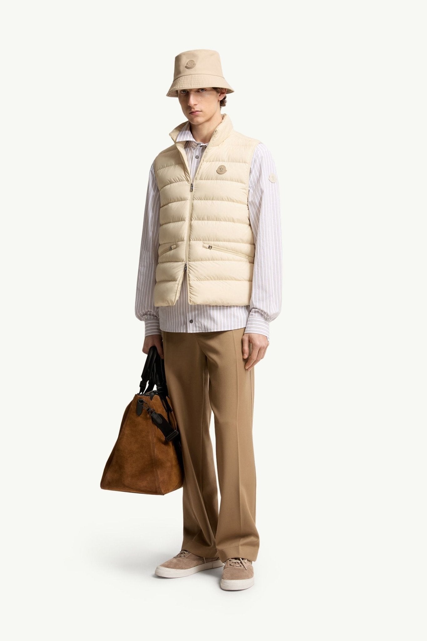 MONCLER - Doudoune sans Manches Lechtal Beige clair