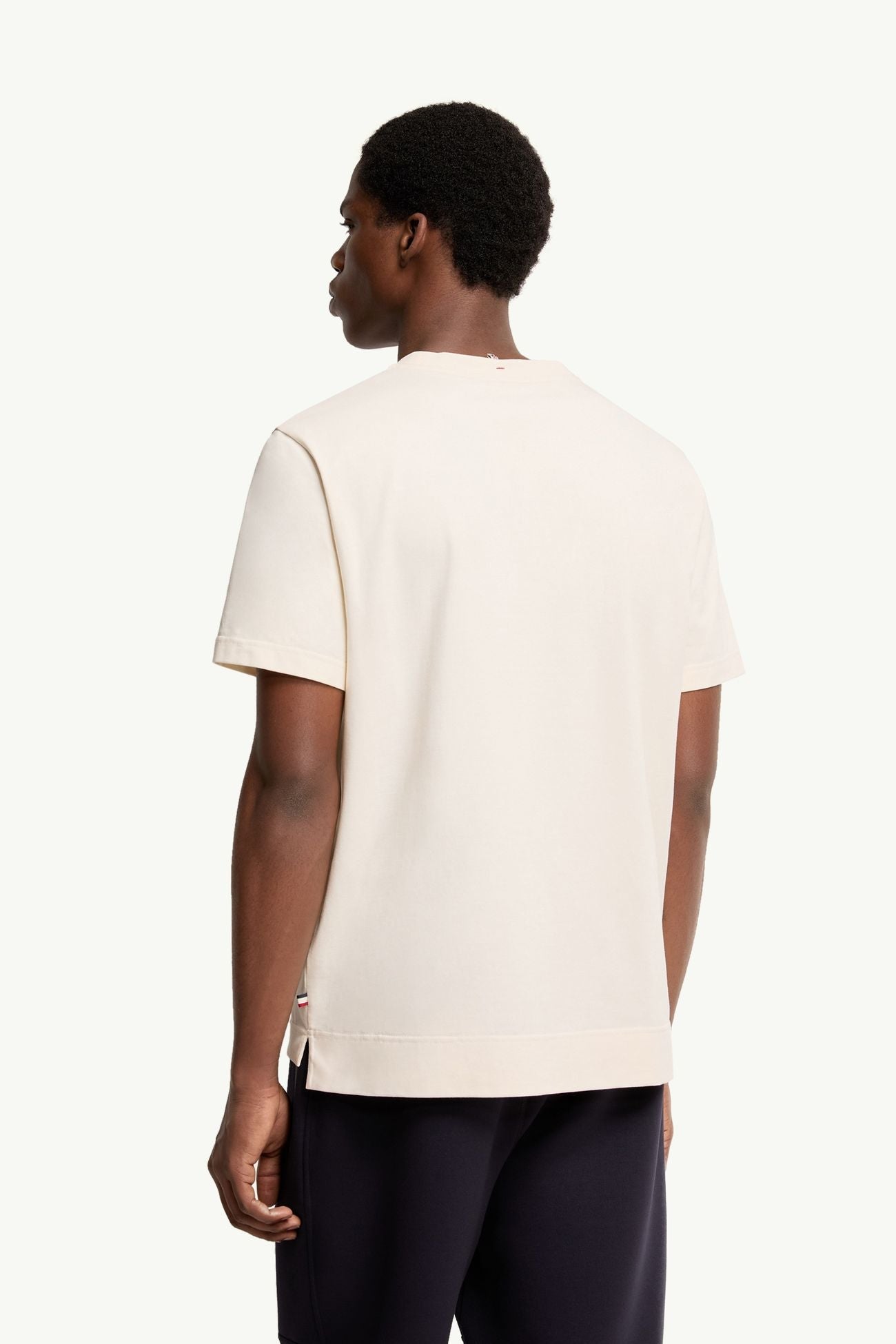 MONCLER - Logo Cotton Blend T-Shirt Beige clair