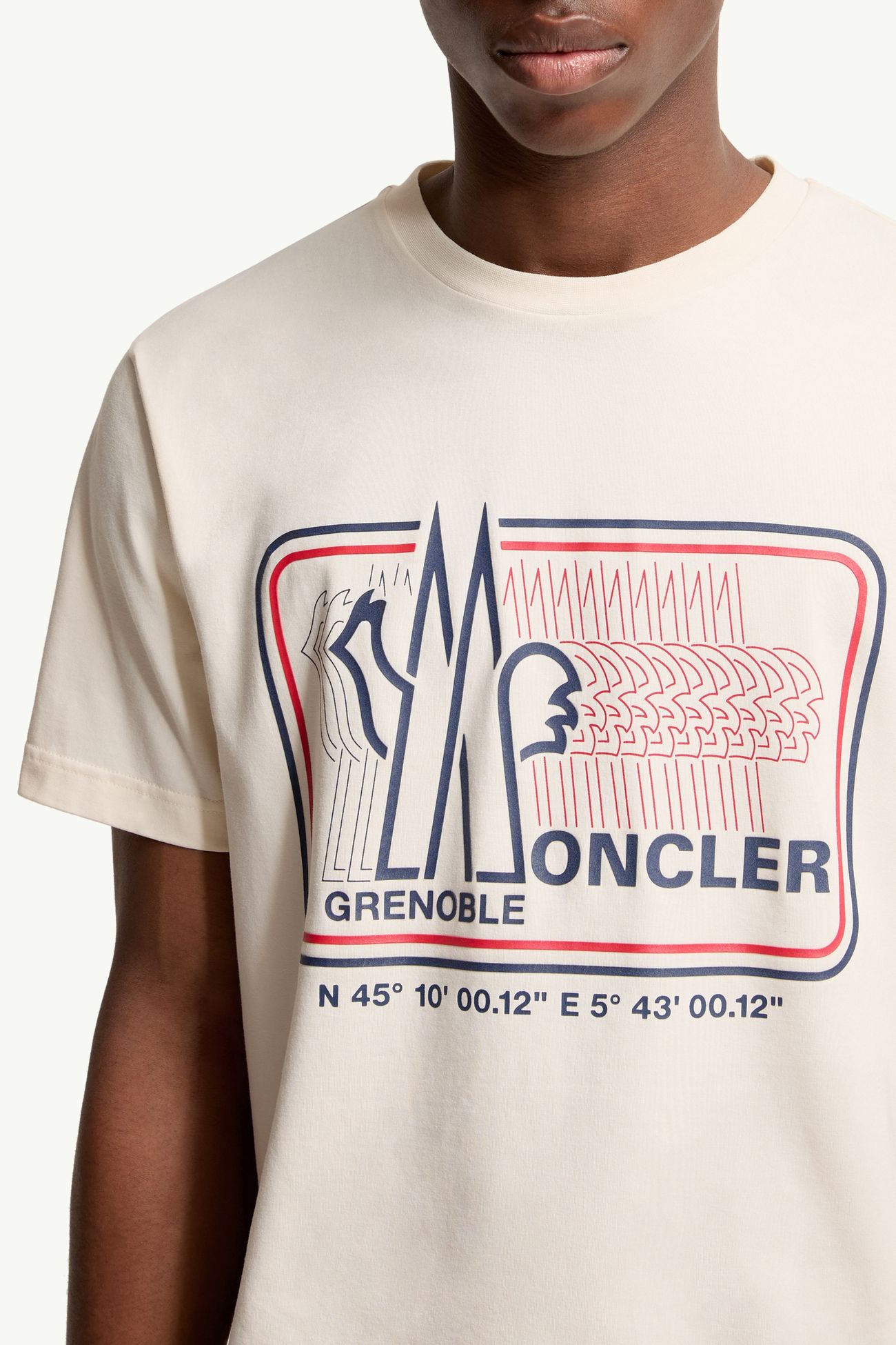 MONCLER - Logo Cotton Blend T-Shirt Beige clair