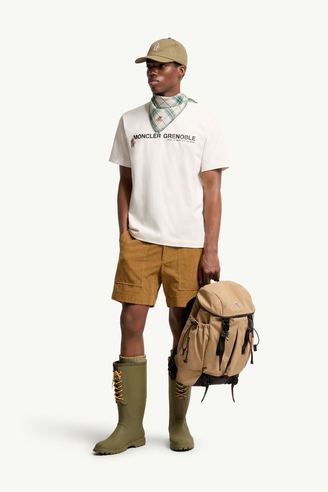 MONCLER - Logo Cotton Blend T-Shirt Blanc