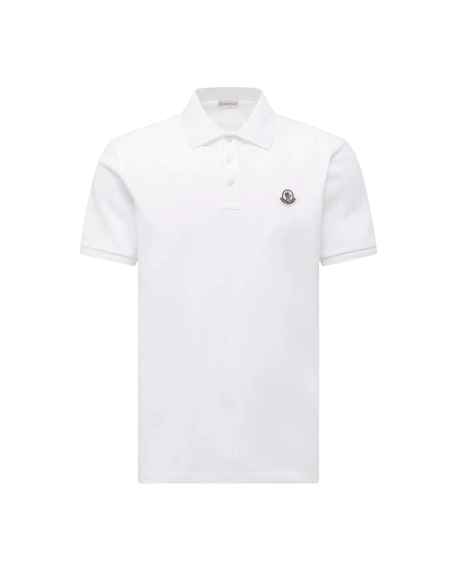 MONCLER - Polo en piqué de coton avec logo Blanc