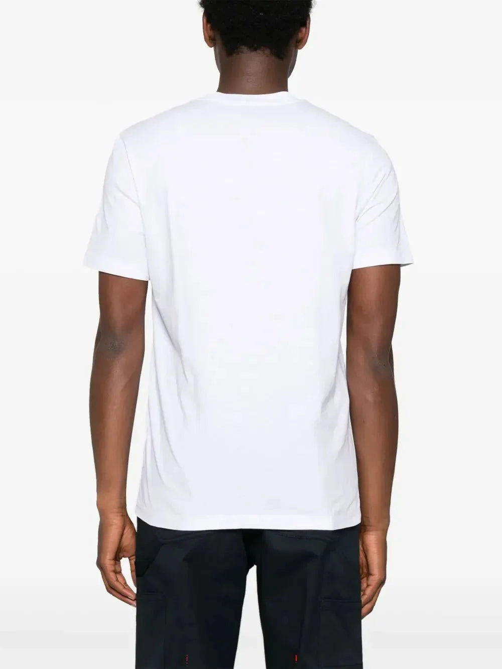 MONCLER - T-shirt col rond à logo appliqué blanc