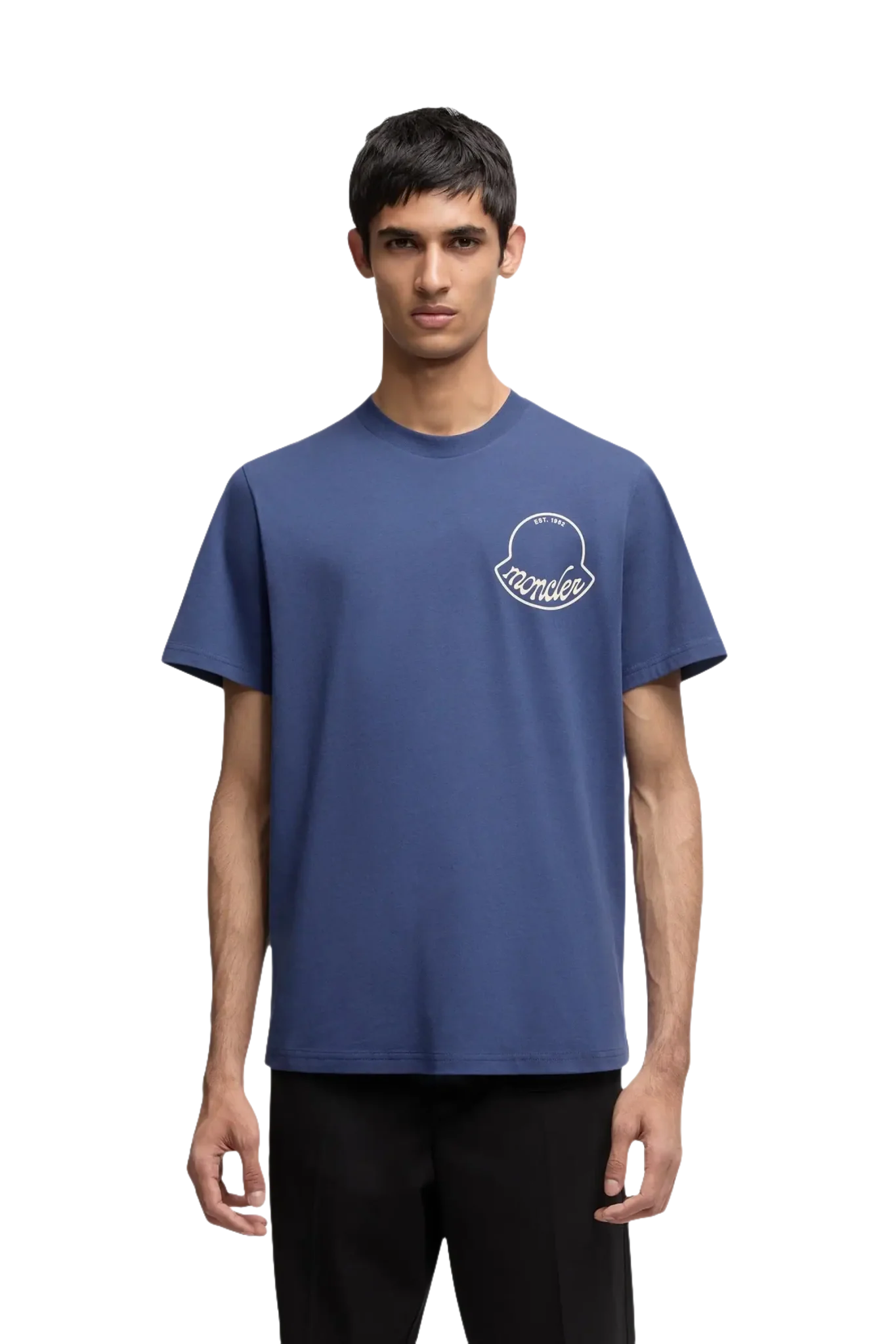 MONCLER - T-shirt col rond Bleu foncé