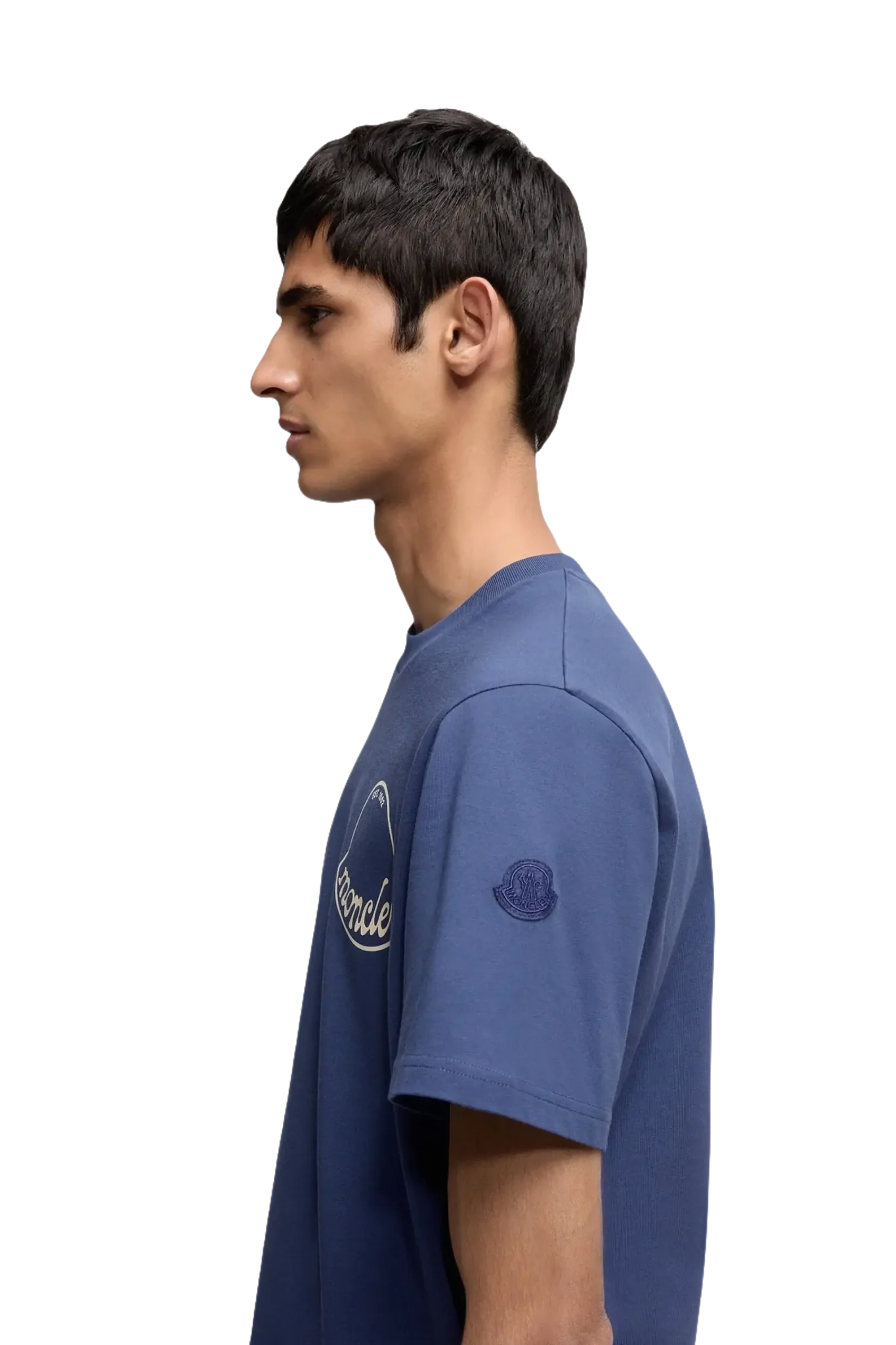 MONCLER - T-shirt col rond Bleu foncé