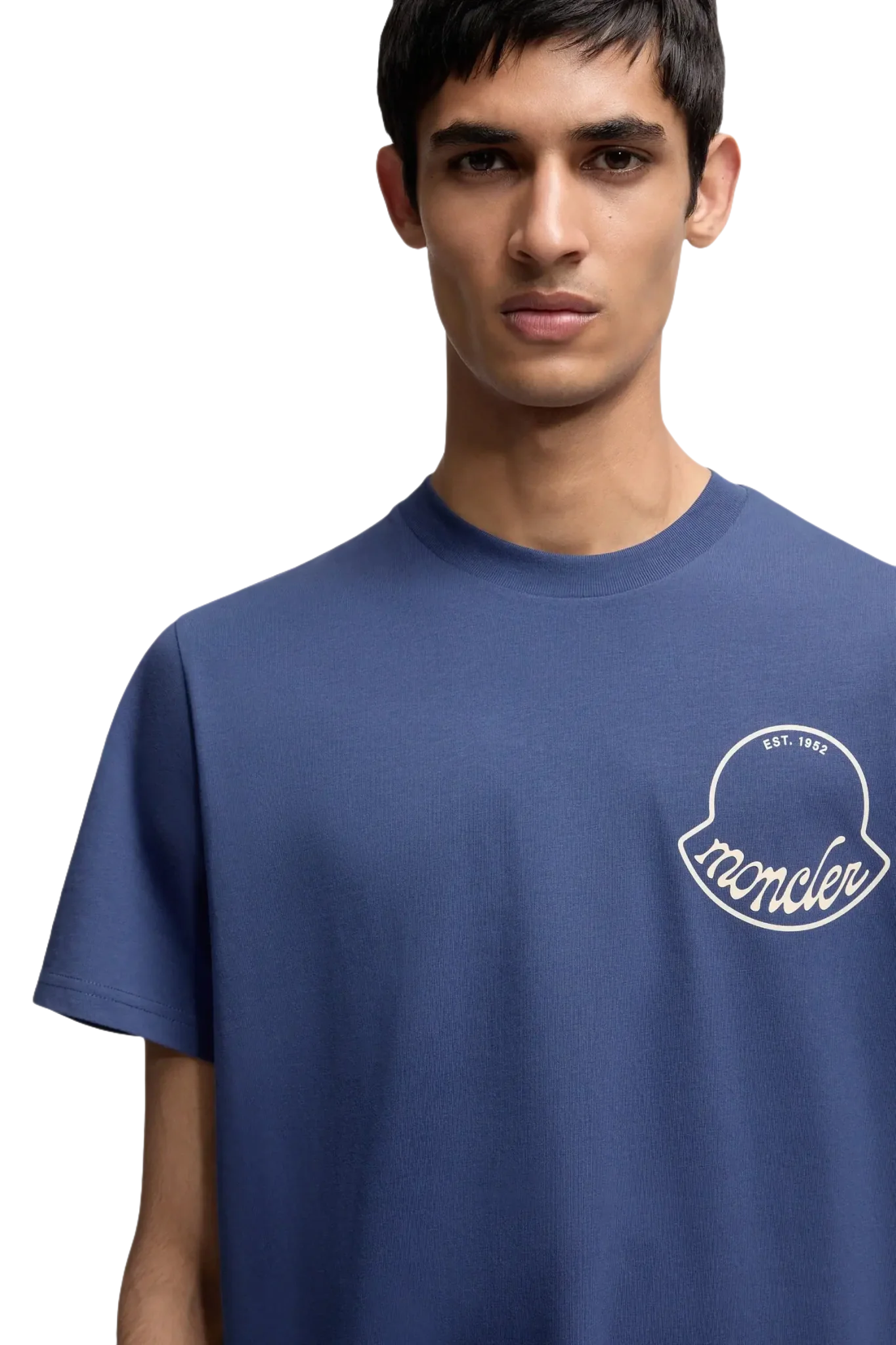 MONCLER - T-shirt col rond Bleu foncé