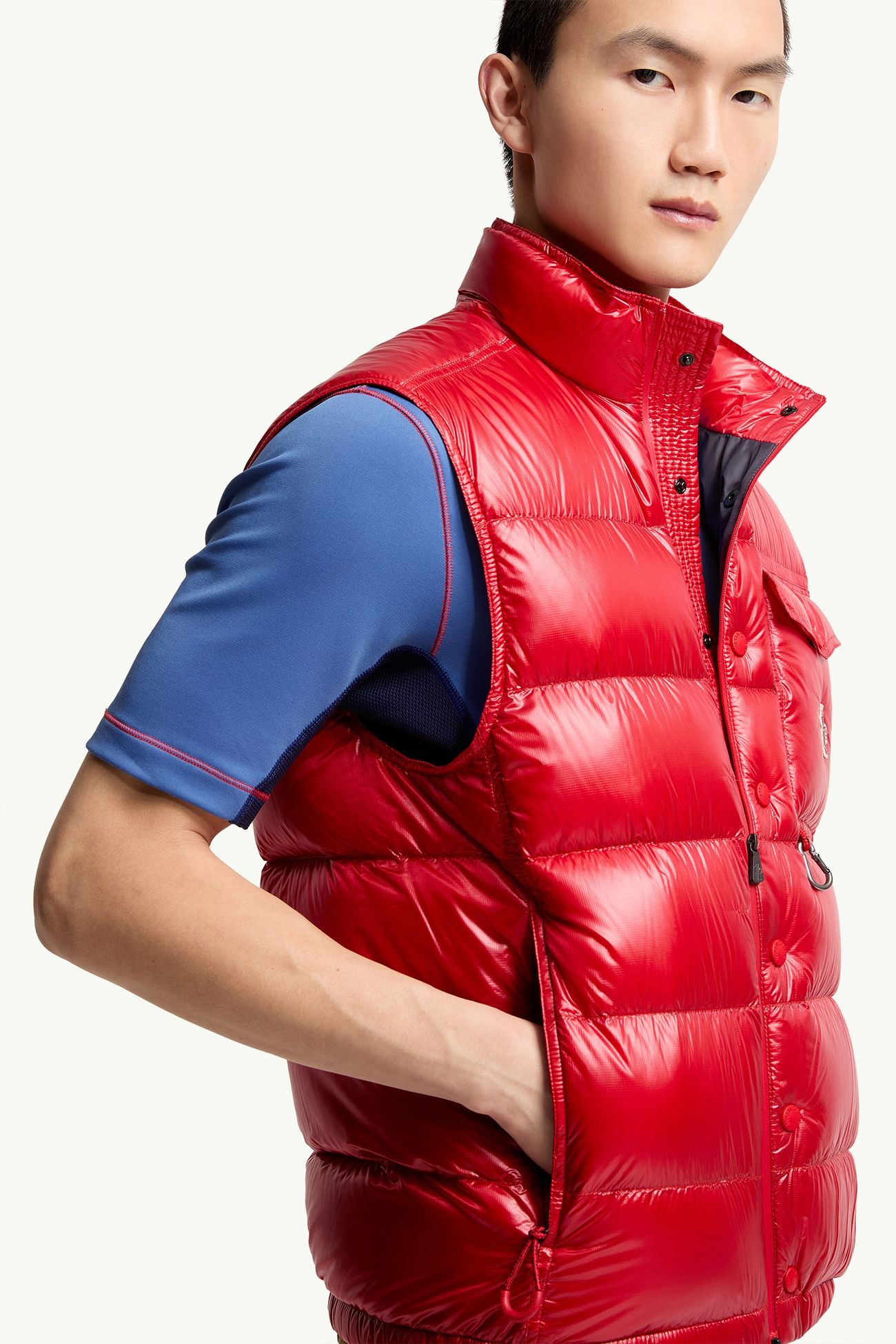 MONCLER GRENOBLE - Uychi Packable Down Vest Rouge