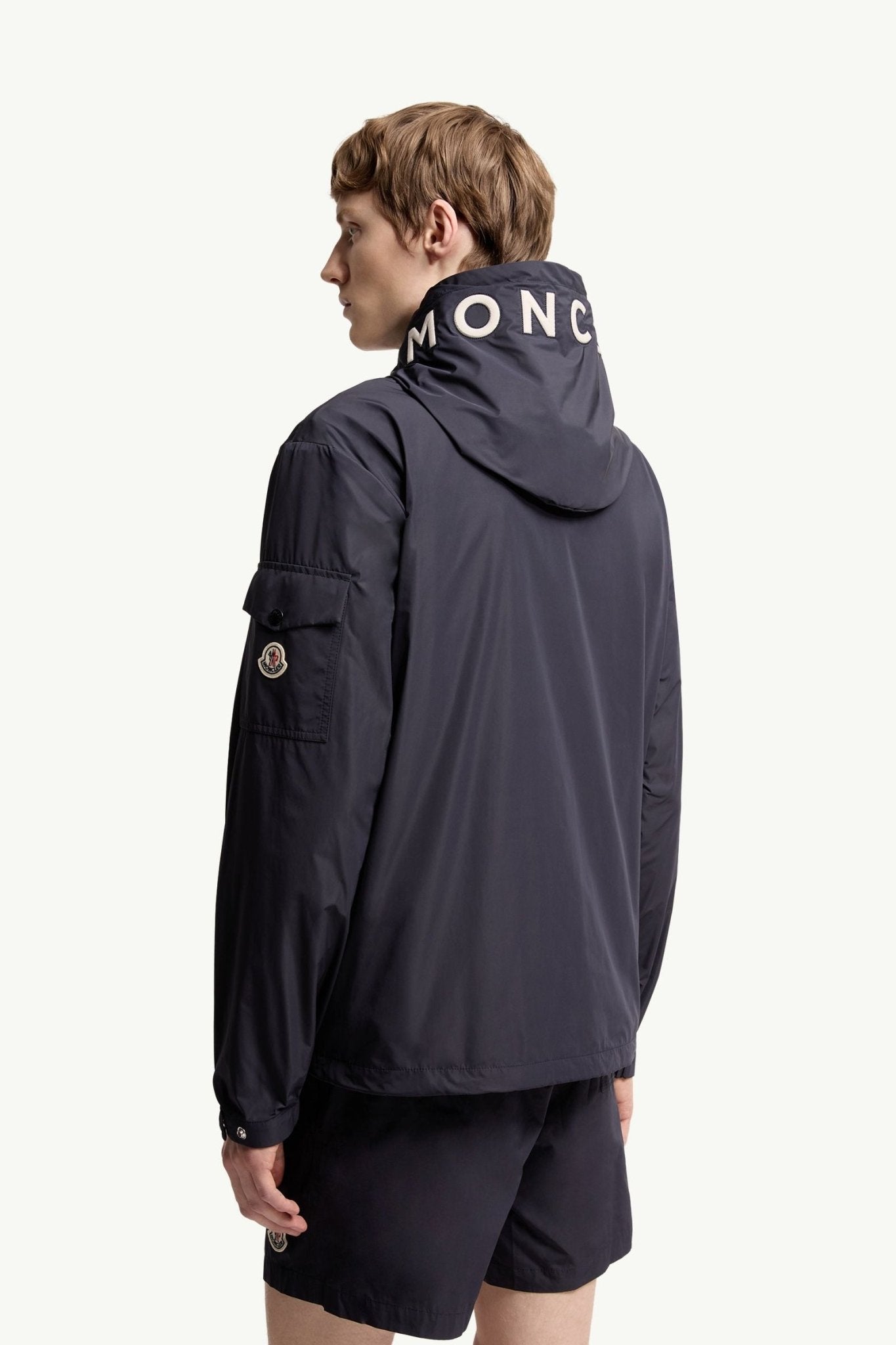 MONCLER - Veste Sassiere à Capuche Bleu foncé