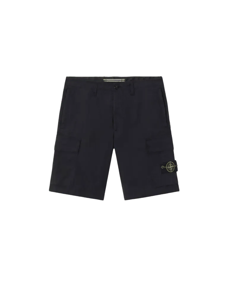 STONE ISLAND - Bermuda cargo coupe classique avec poches zippées Bleu marine