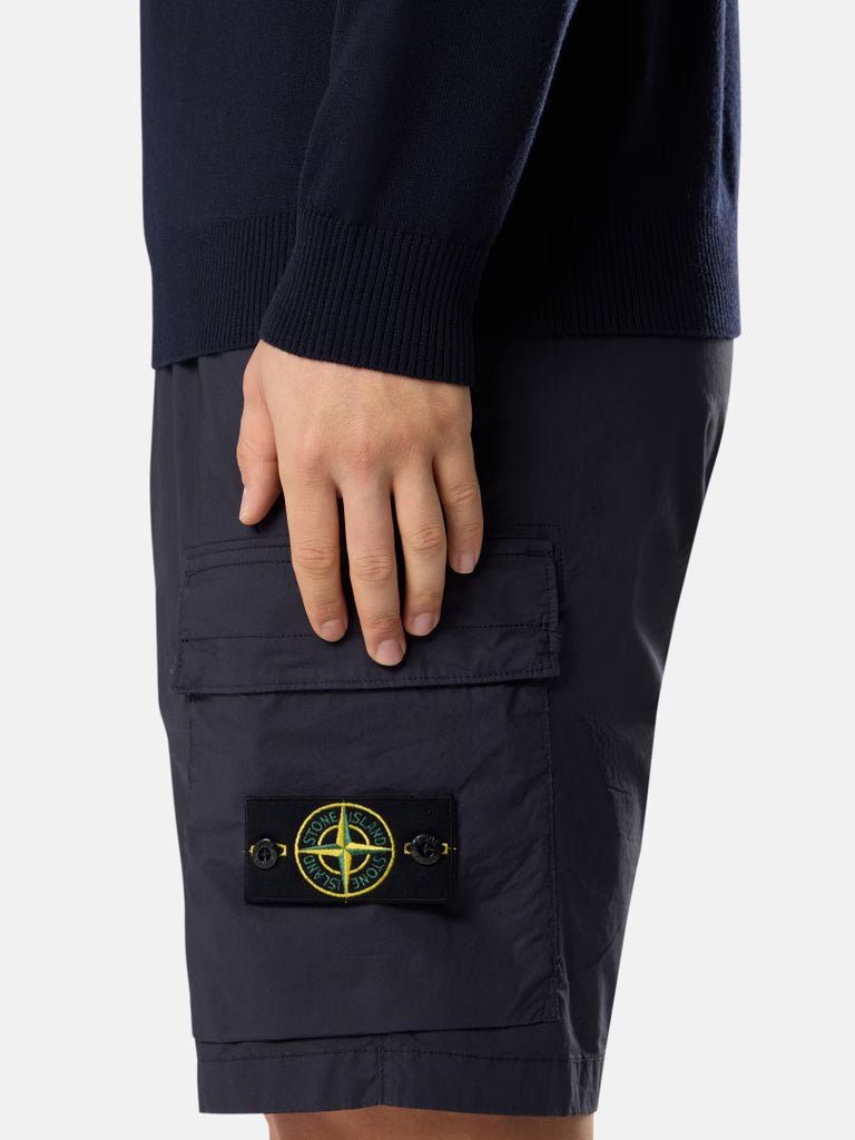 STONE ISLAND - Bermuda cargo coupe classique avec poches zippées Bleu marine