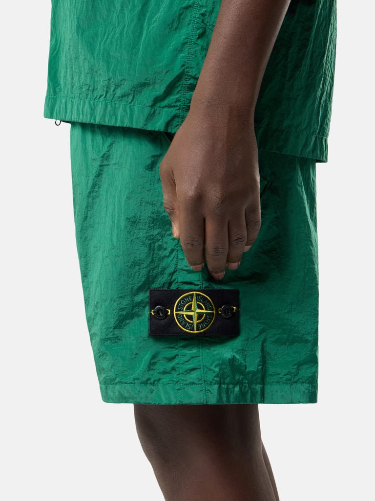 STONE ISLAND - Short confortable avec taille élastiquée Vert malachite