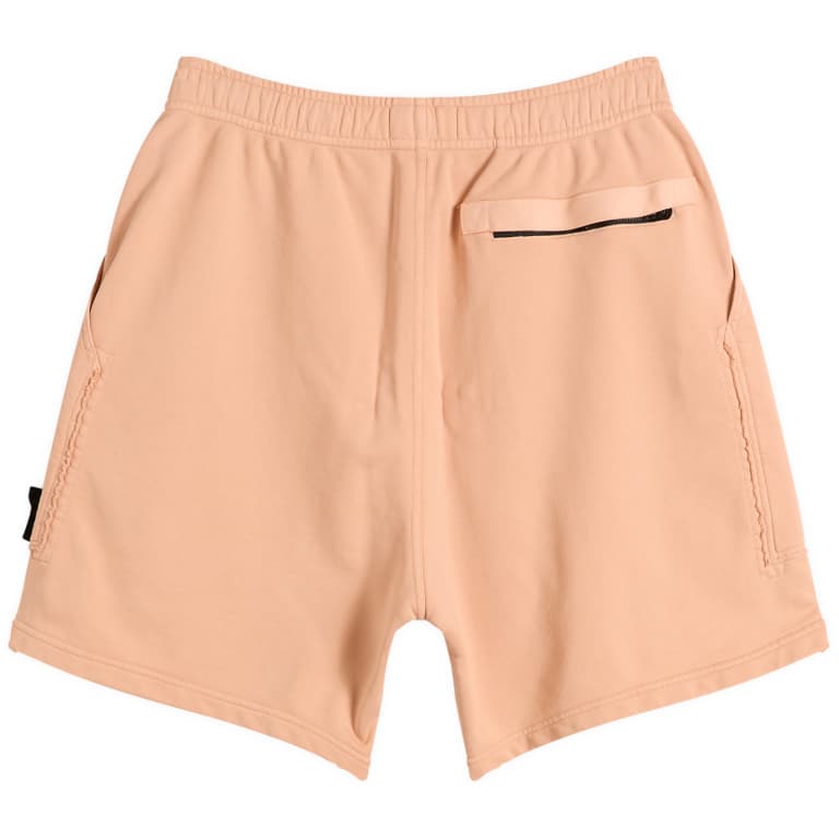 STONE ISLAND - short en molleton de coton à logo Rose plâtre