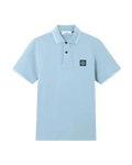 STONE ISLAND - STONE ISLAND - Polo Slim en Piqué de Coton Stretch Bleu Poudré