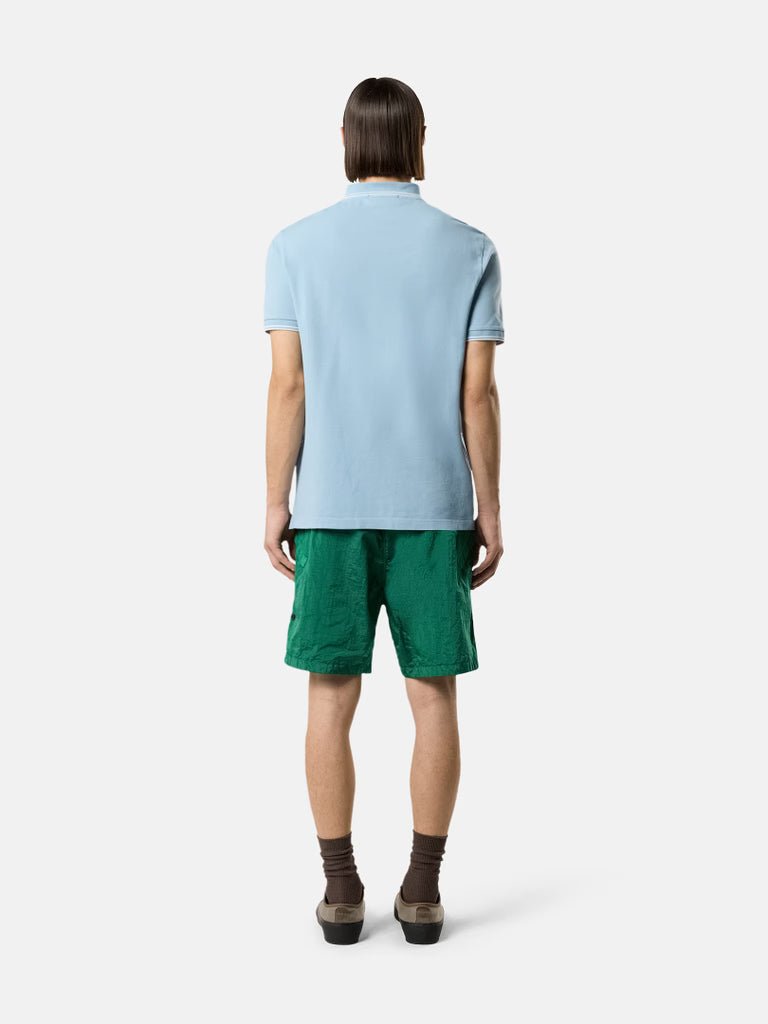 STONE ISLAND - STONE ISLAND - Polo Slim en Piqué de Coton Stretch Bleu Poudré