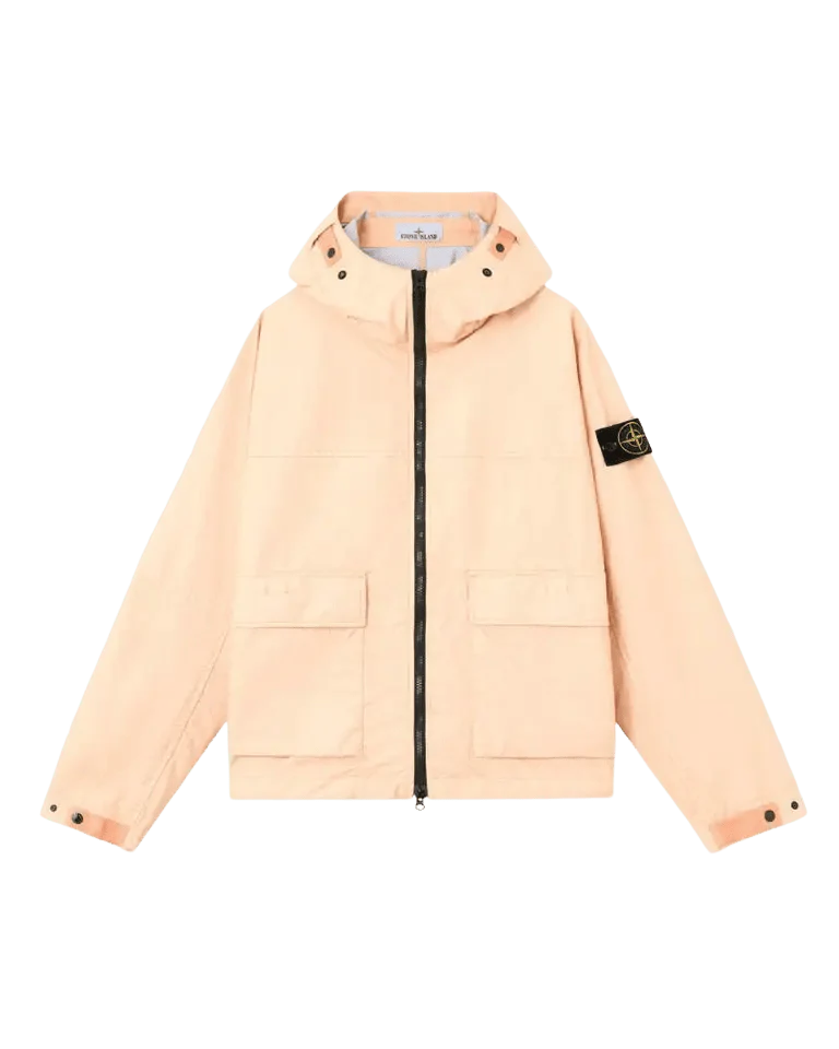 STONE ISLAND - Veste à capuche avec membrane imperméable Rose plâtre